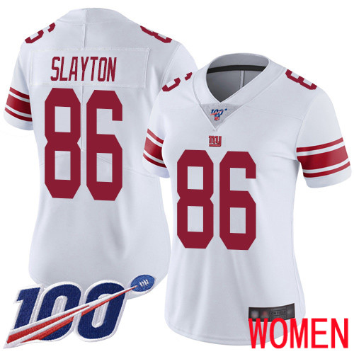 Women New York Giants #86 Darius Slayton White Vapor Untouchable Limited Player 100th Season Football NFL Jersey->women nfl jersey->Women Jersey